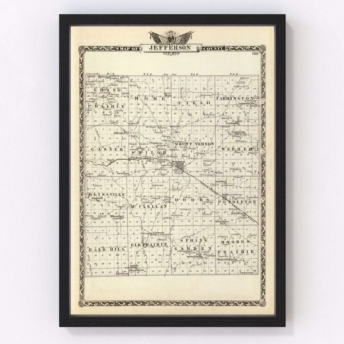 Jefferson County Vintage Map 1876