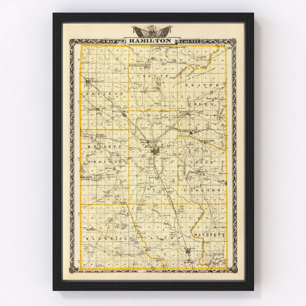 Hamilton County Vintage Map 1876