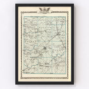 Saline County Vintage Map 1876