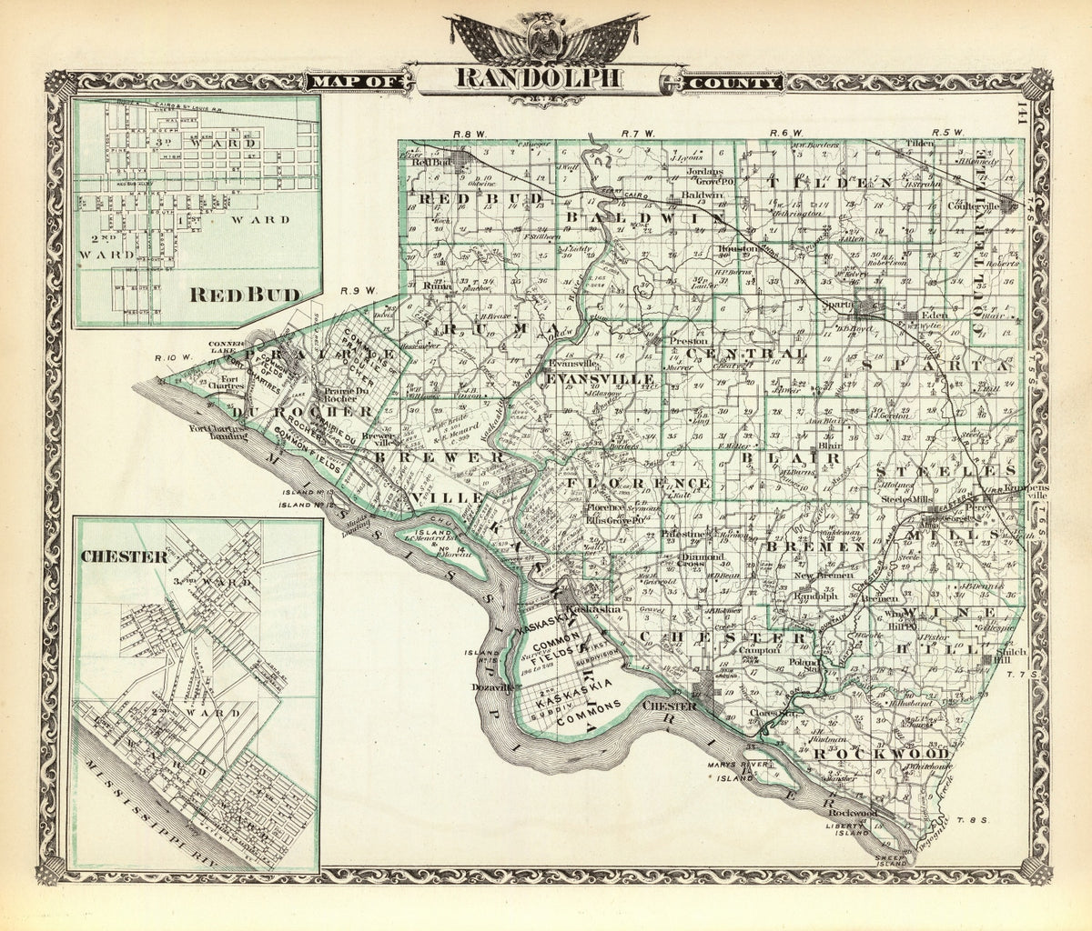 Preview of Vintage Map of Randolph County, Illinois 1876