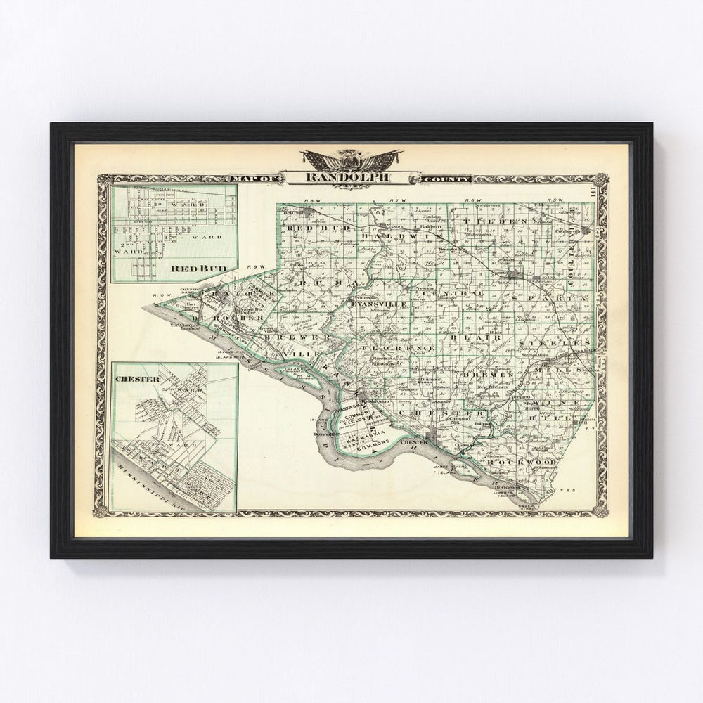 Randolph County Vintage Map 1876