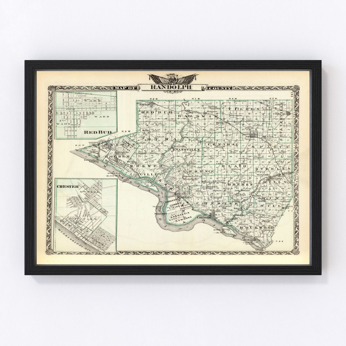 Randolph County Vintage Map 1876
