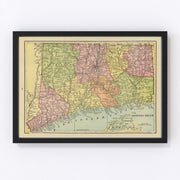 Connecticut Vintage Map 1909