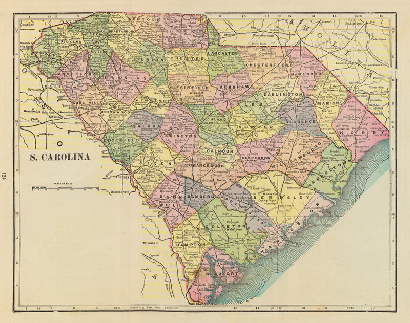 Size comparison using Vintage Map of South Carolina 1909