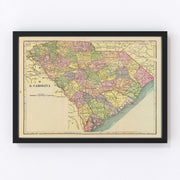 South Carolina Vintage Map 1909