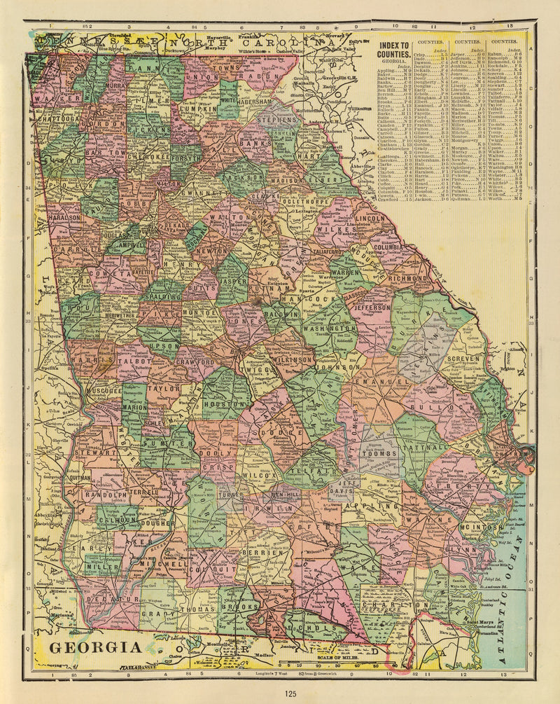 Size comparison using Vintage Map of Georgia 1909