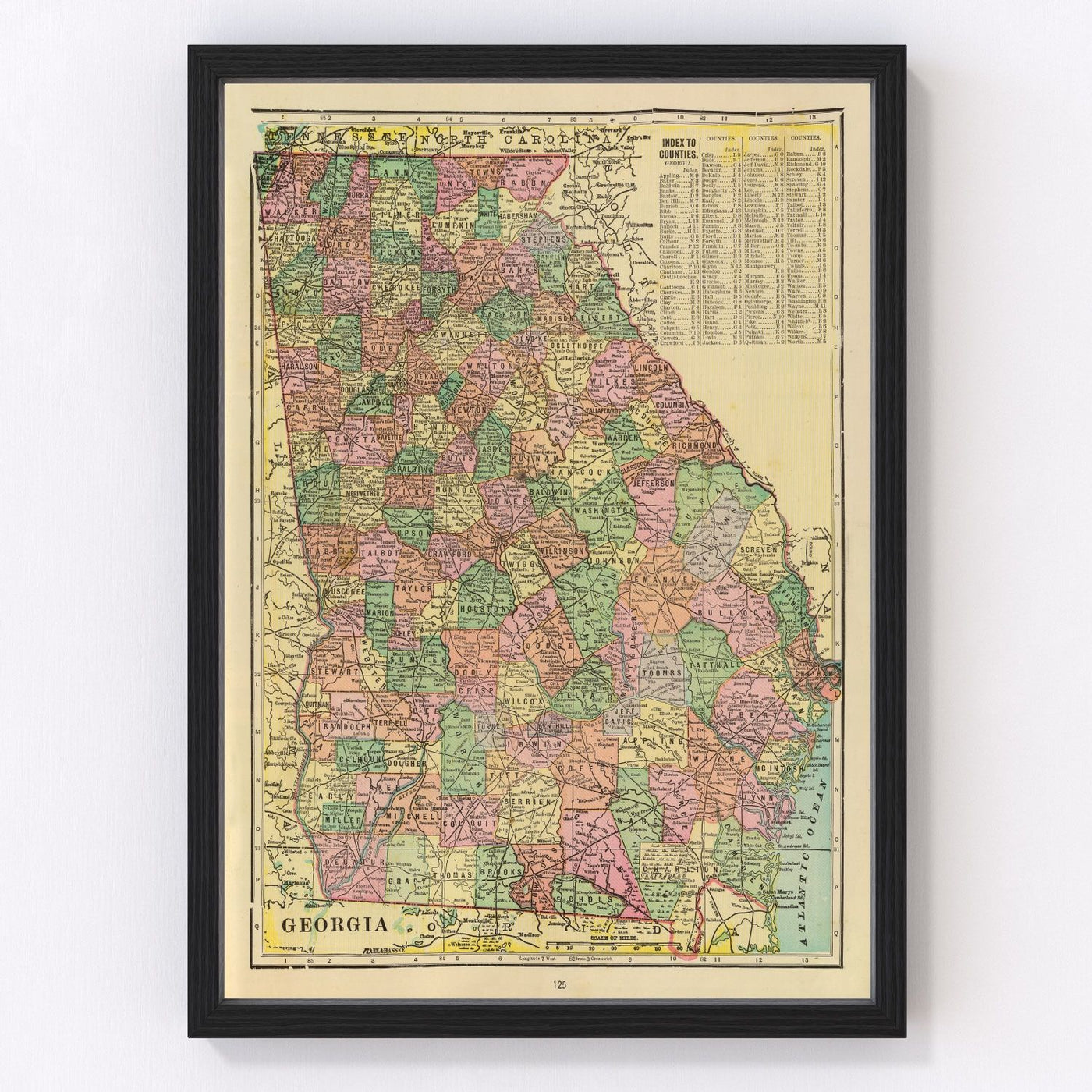 Georgia Vintage Map 1909
