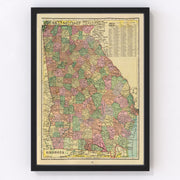 Georgia Vintage Map 1909