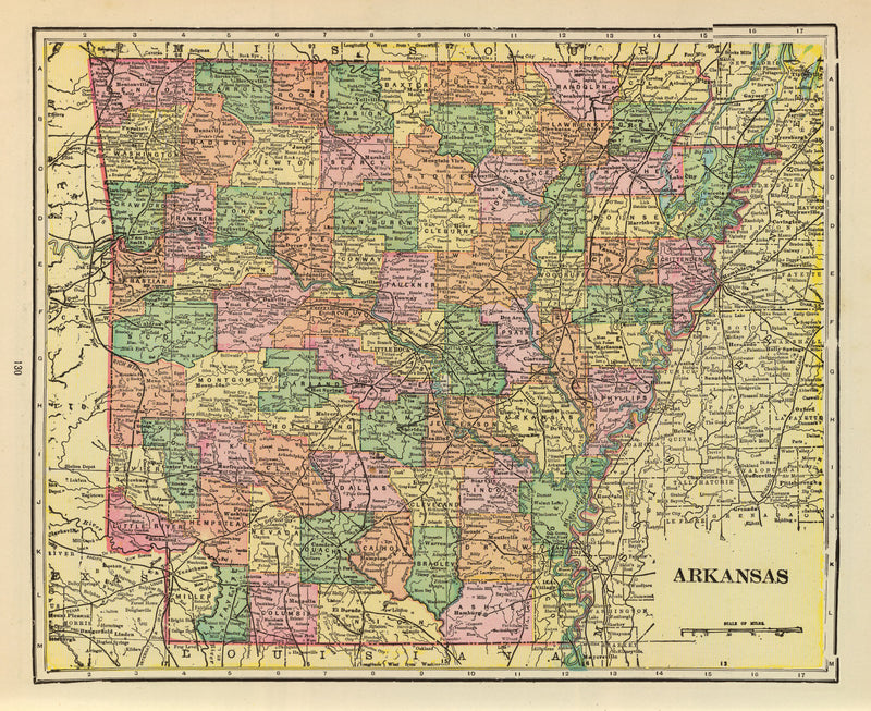 Size comparison using Vintage Map of Arkansas 1909