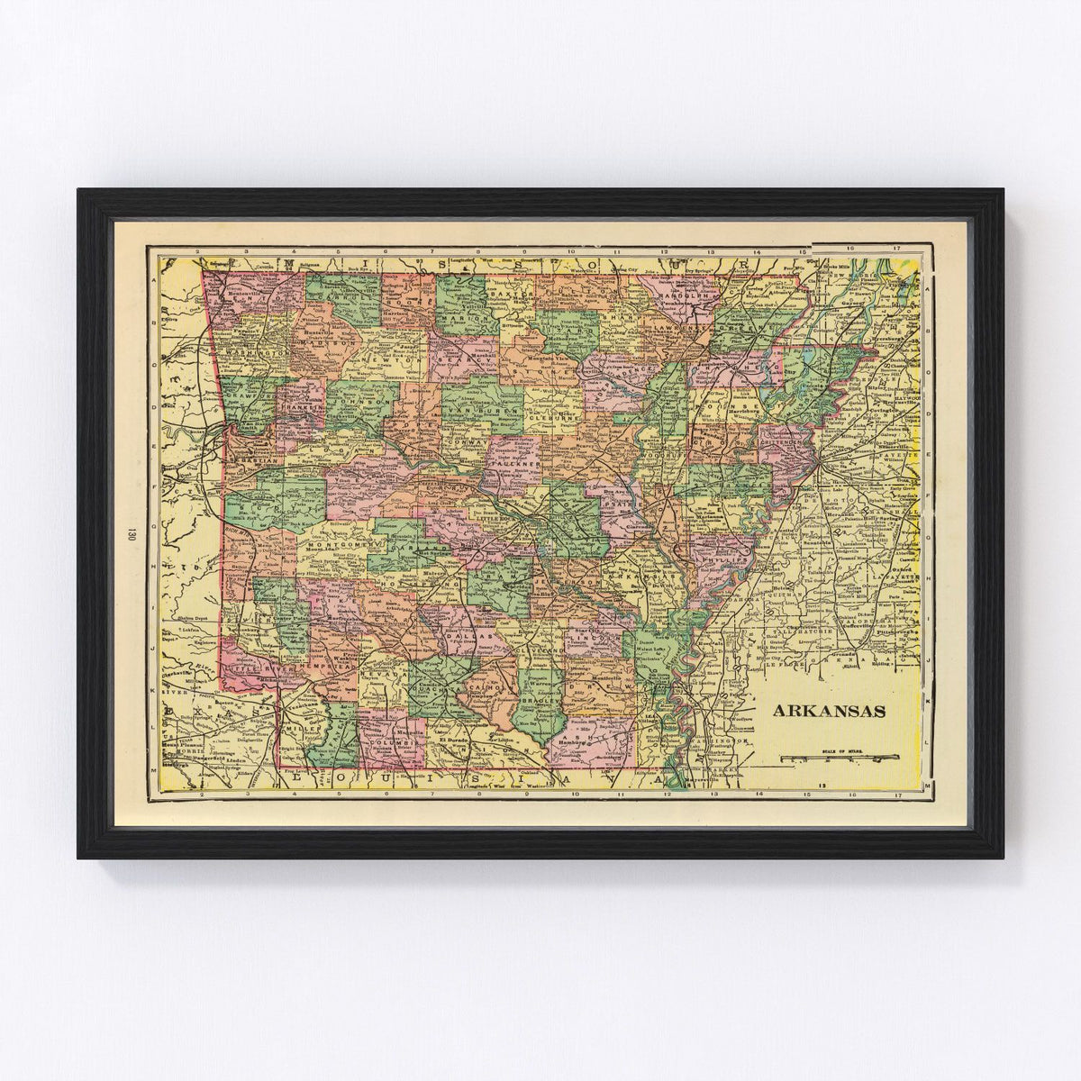 Arkansas Vintage Map 1909