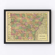 Arkansas Vintage Map 1909