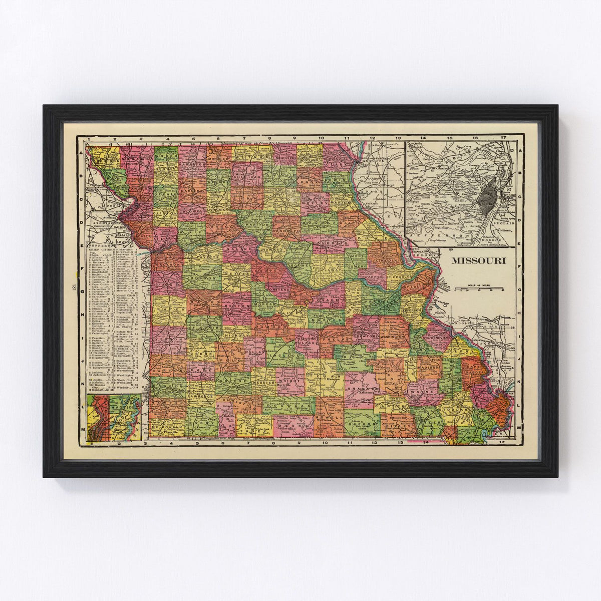 Missouri Vintage Map 1909