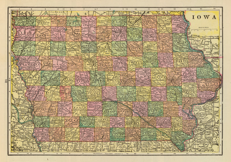 Size comparison using Vintage Map of Iowa 1909