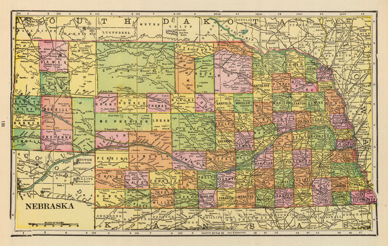 Size comparison using Vintage Map of Nebraska 1909