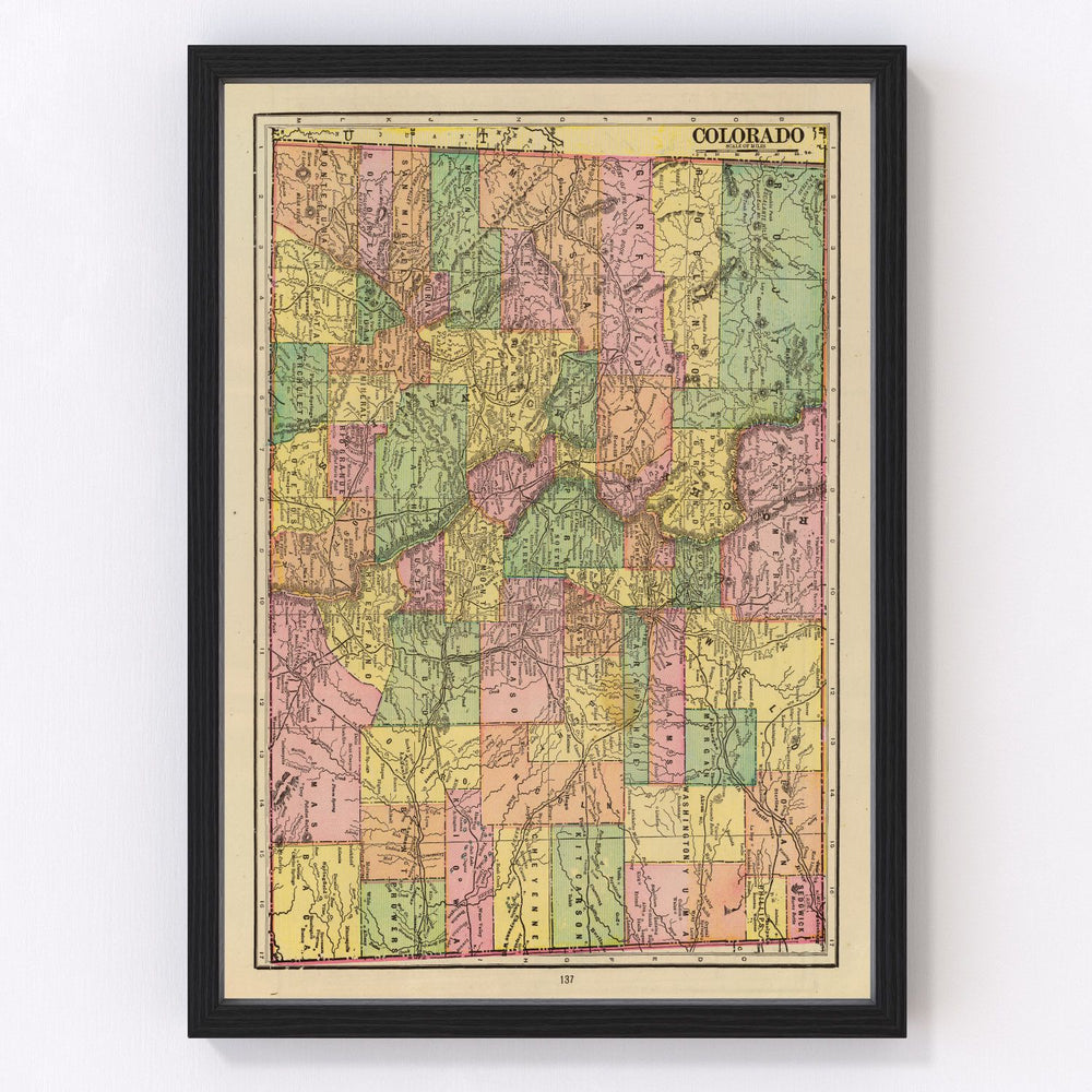 Colorado Vintage Map 1909