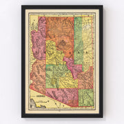 Arizona Vintage Map 1909