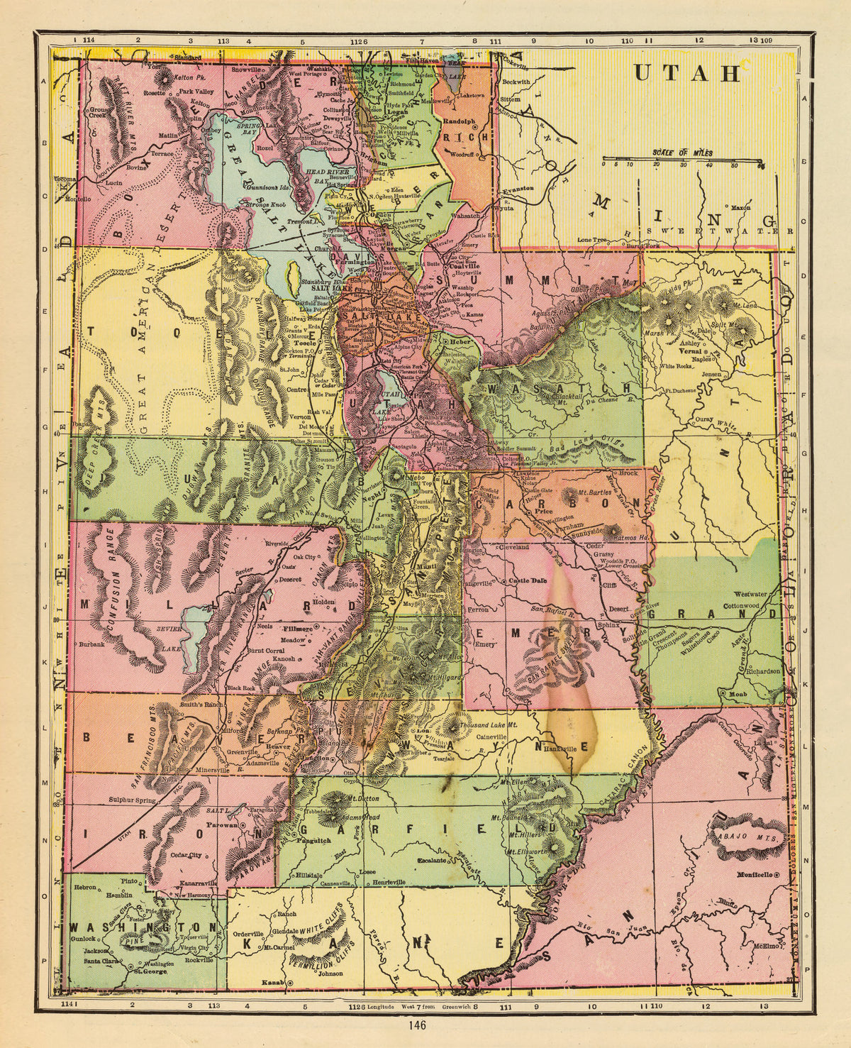 Preview of Vintage Map of Utah 1909