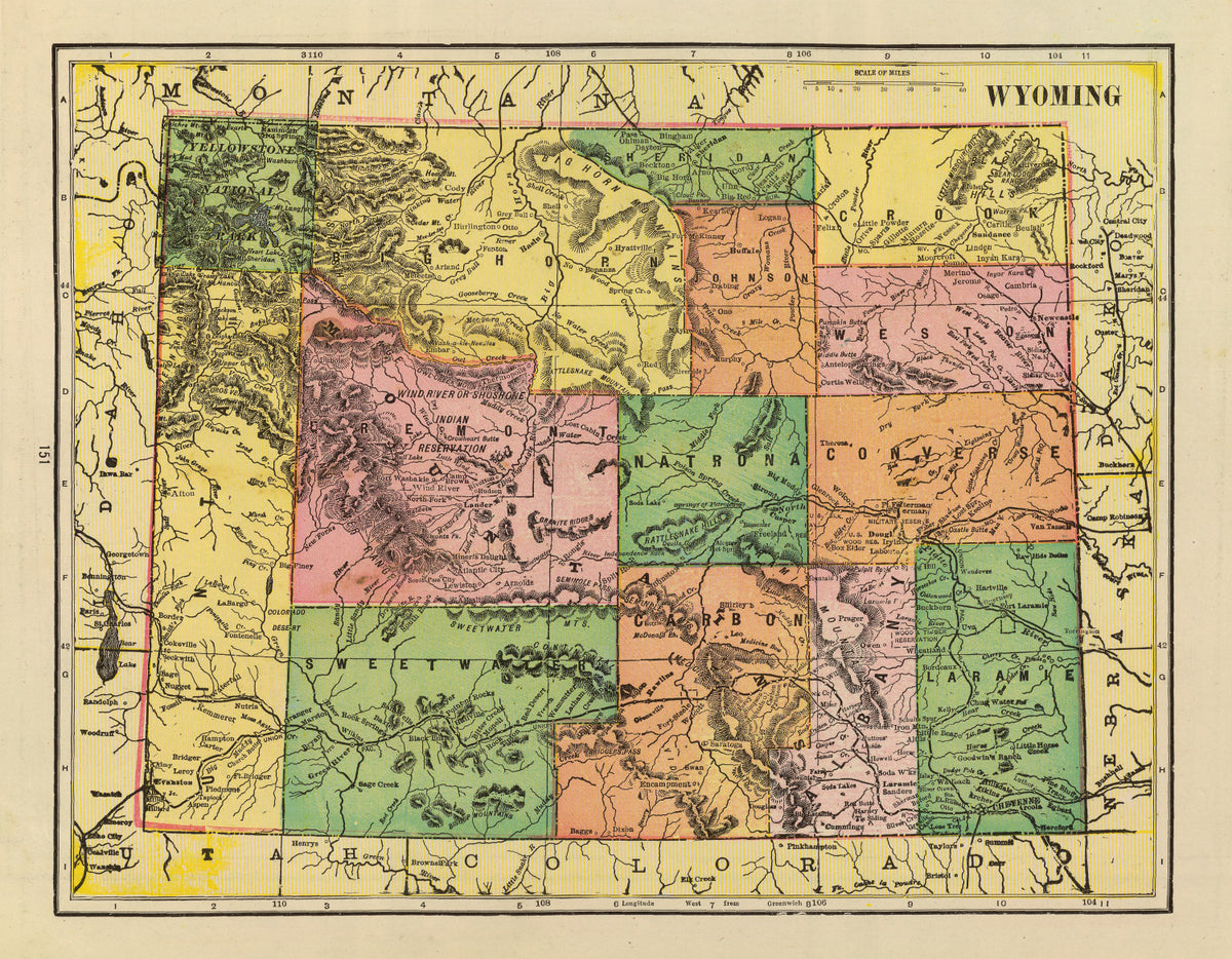 Preview of Vintage Map of Wyoming 1909