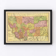Montana Vintage Map 1909