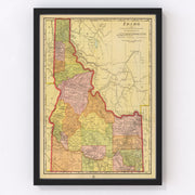 Idaho Vintage Map 1909