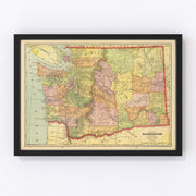 Washington Vintage Map 1909