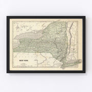 New York Vintage Map 1842