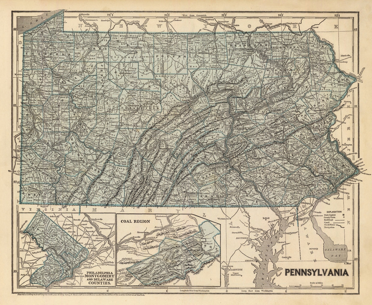 Preview of Vintage Map of Pennsylvania 1842