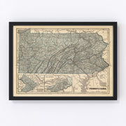 Pennsylvania Vintage Map 1842