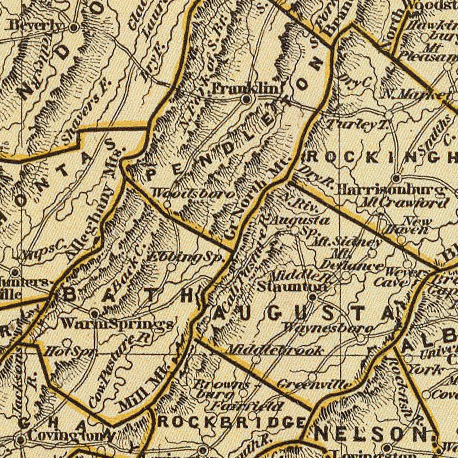 Restored historic details from the 1842 state map of Virginia, Virginia