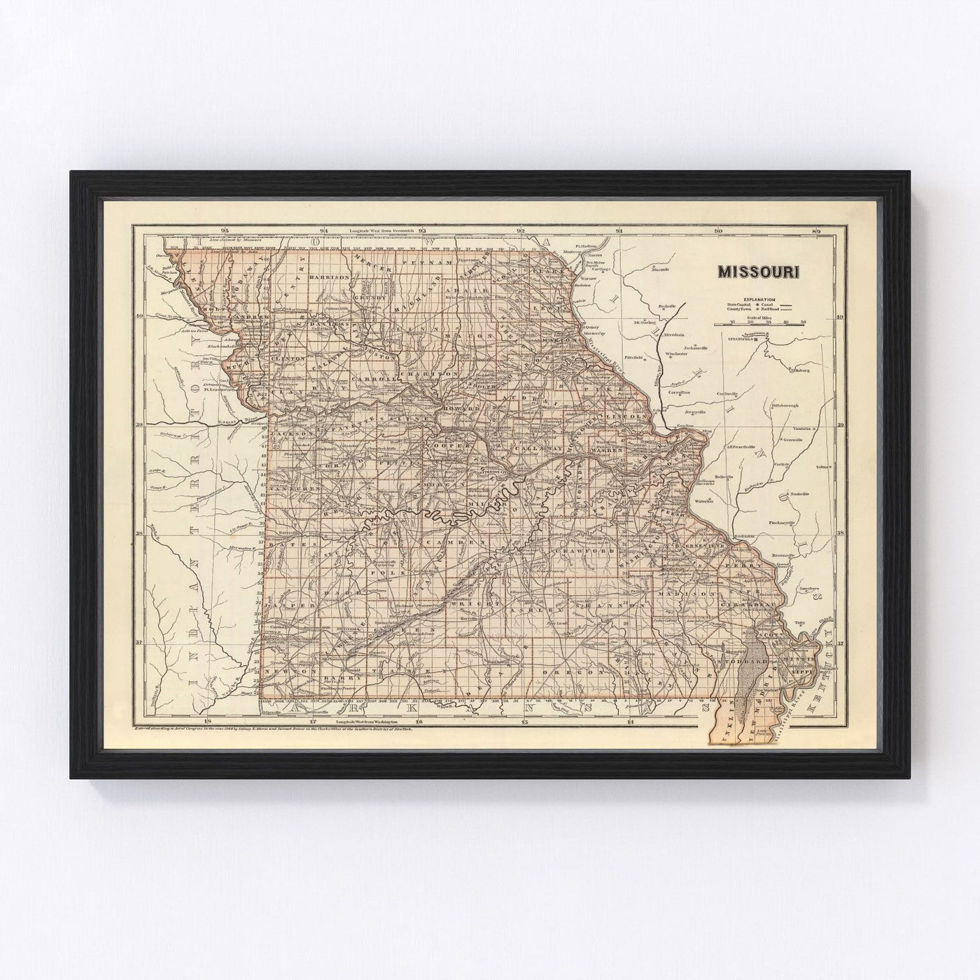 Missouri Vintage Map 1842