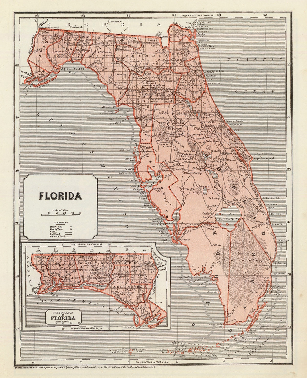Preview of Vintage Map of Florida 1842