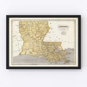 Louisiana Vintage Map 1842