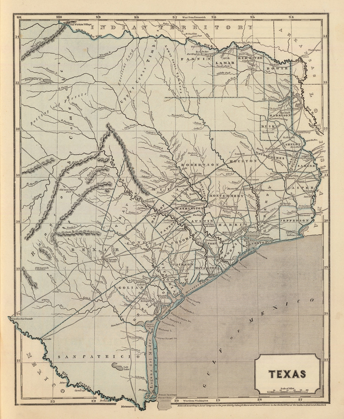 Preview of Vintage Map of Texas 1842