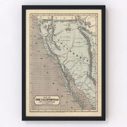California Vintage Map 1842