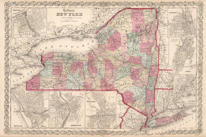 Size comparison using Vintage Map of New York 1861