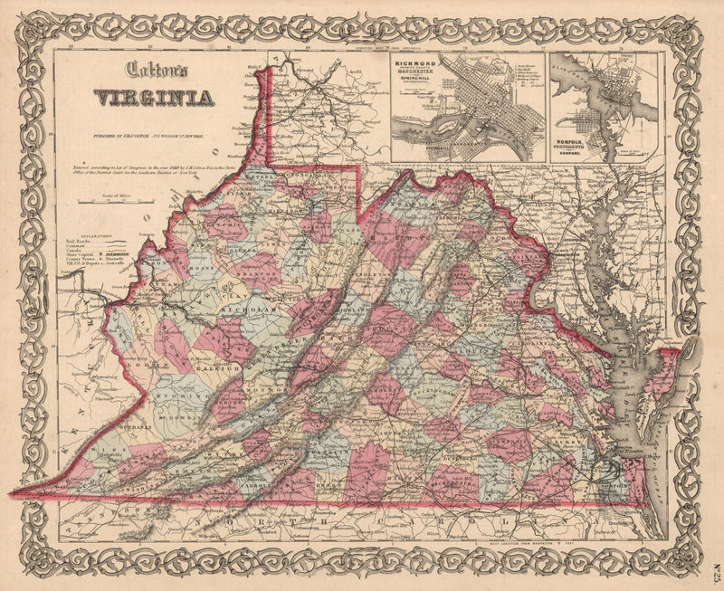 Size comparison using Vintage Map of Virginia 1861