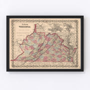 Virginia Vintage Map 1861