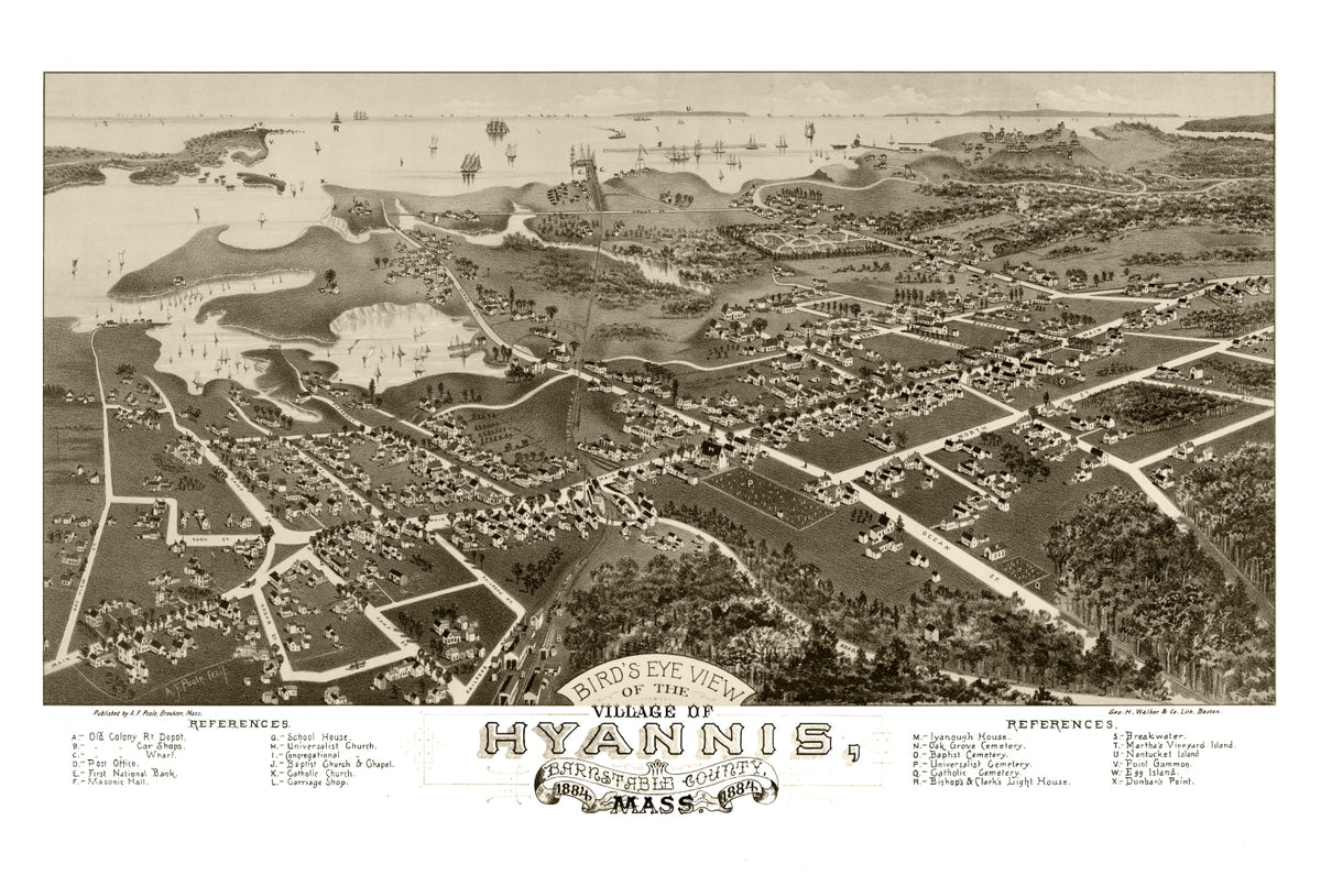Preview of Vintage Map of Hyannis, Massachusetts 1884