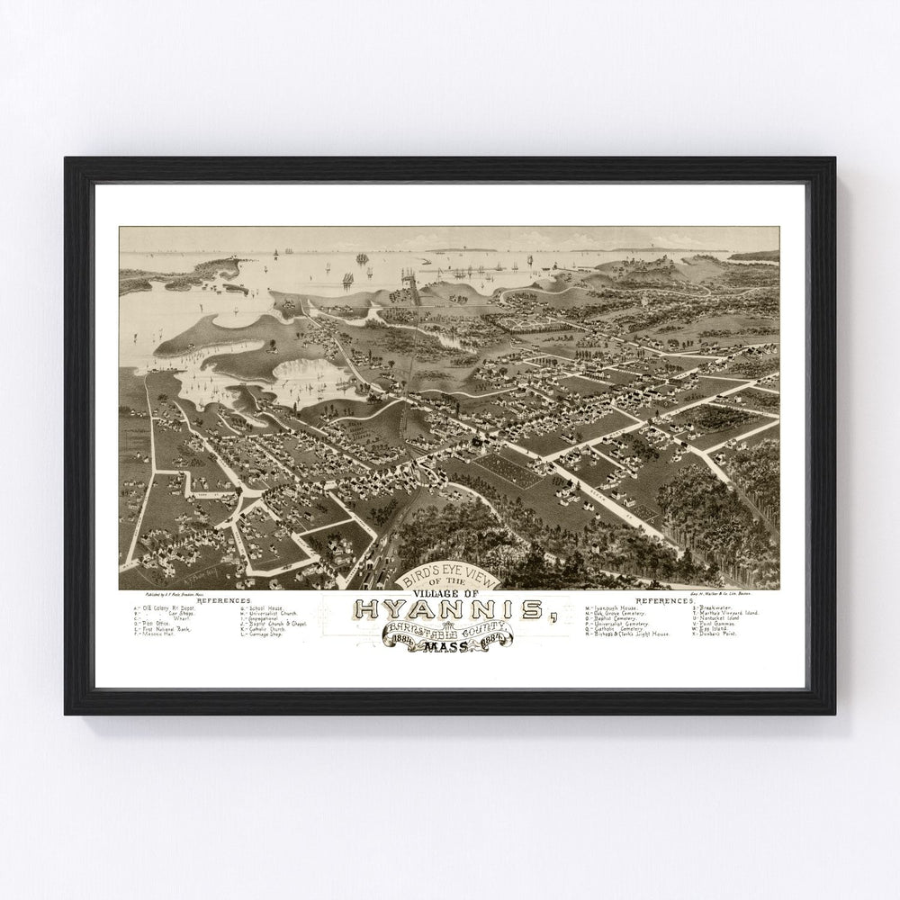Hyannis Vintage Map 1884