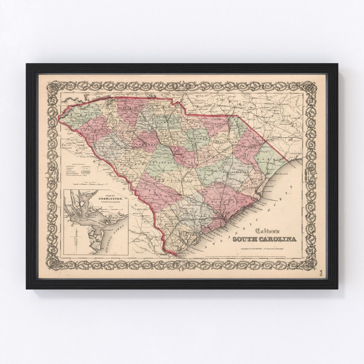South Carolina Vintage Map 1861