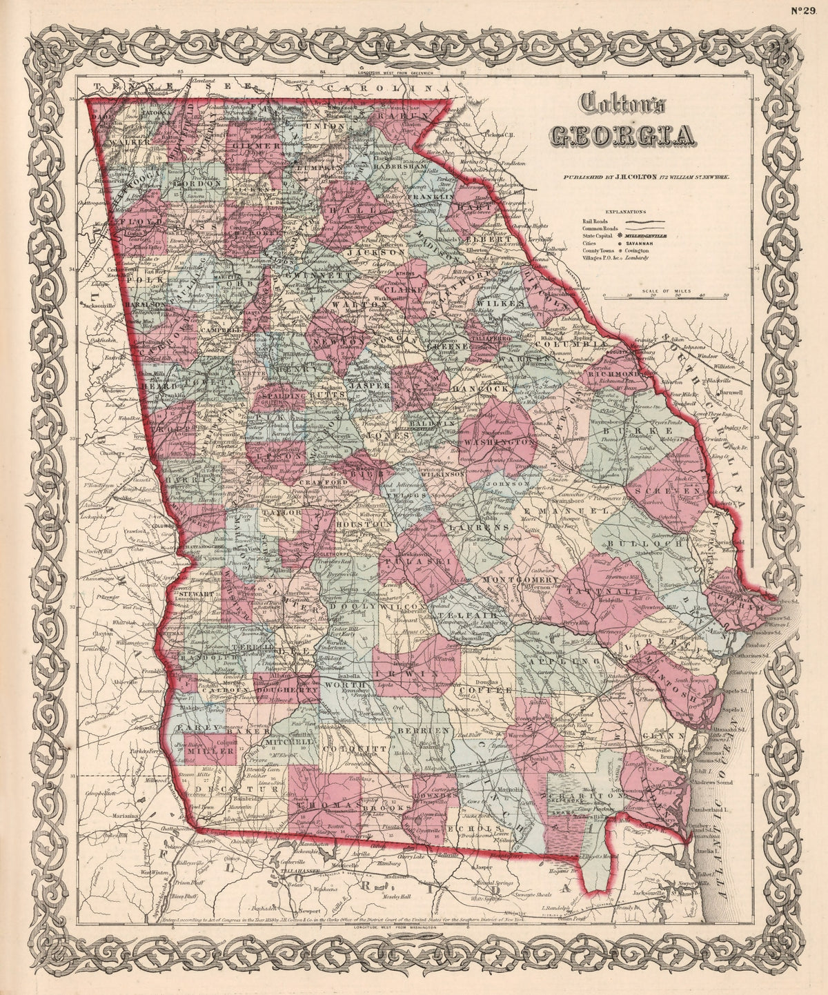 Preview of Vintage Map of Georgia 1861