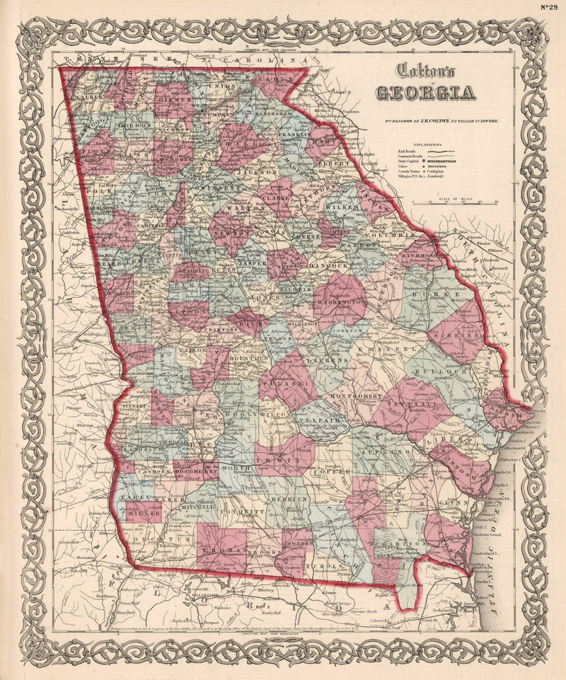 Size comparison using Vintage Map of Georgia 1861