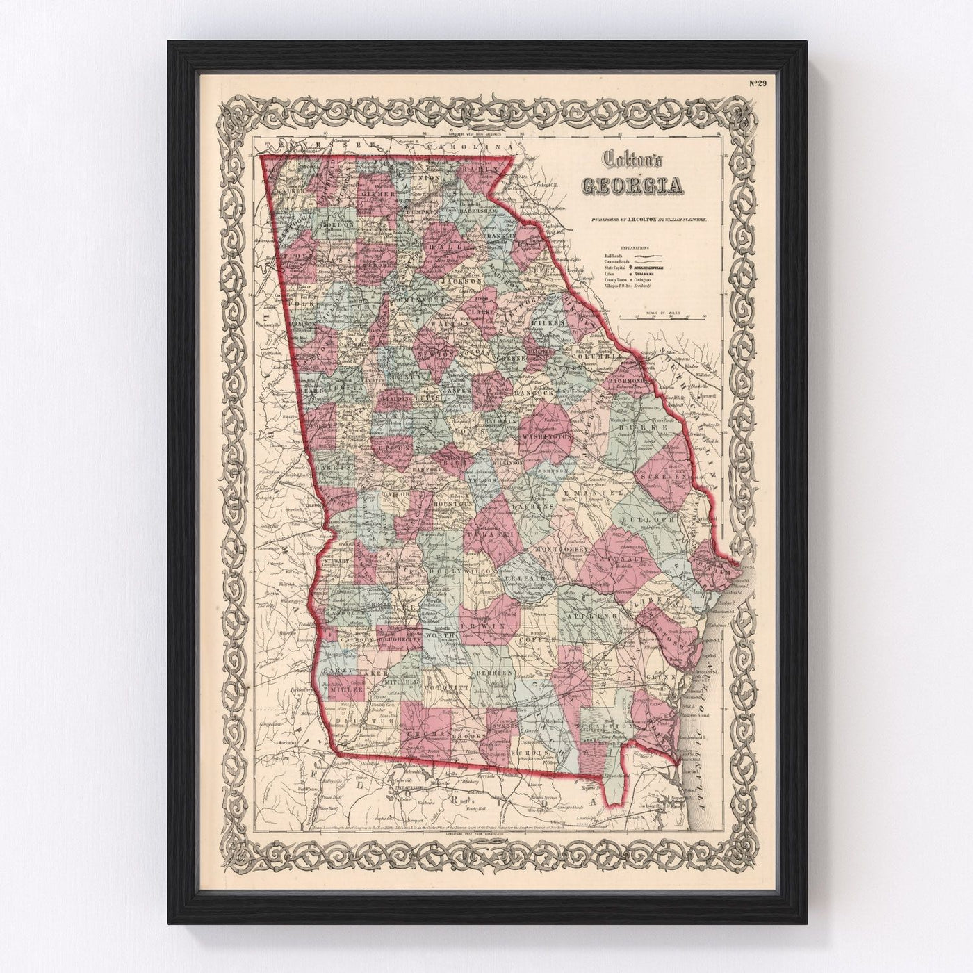Georgia Vintage Map 1861