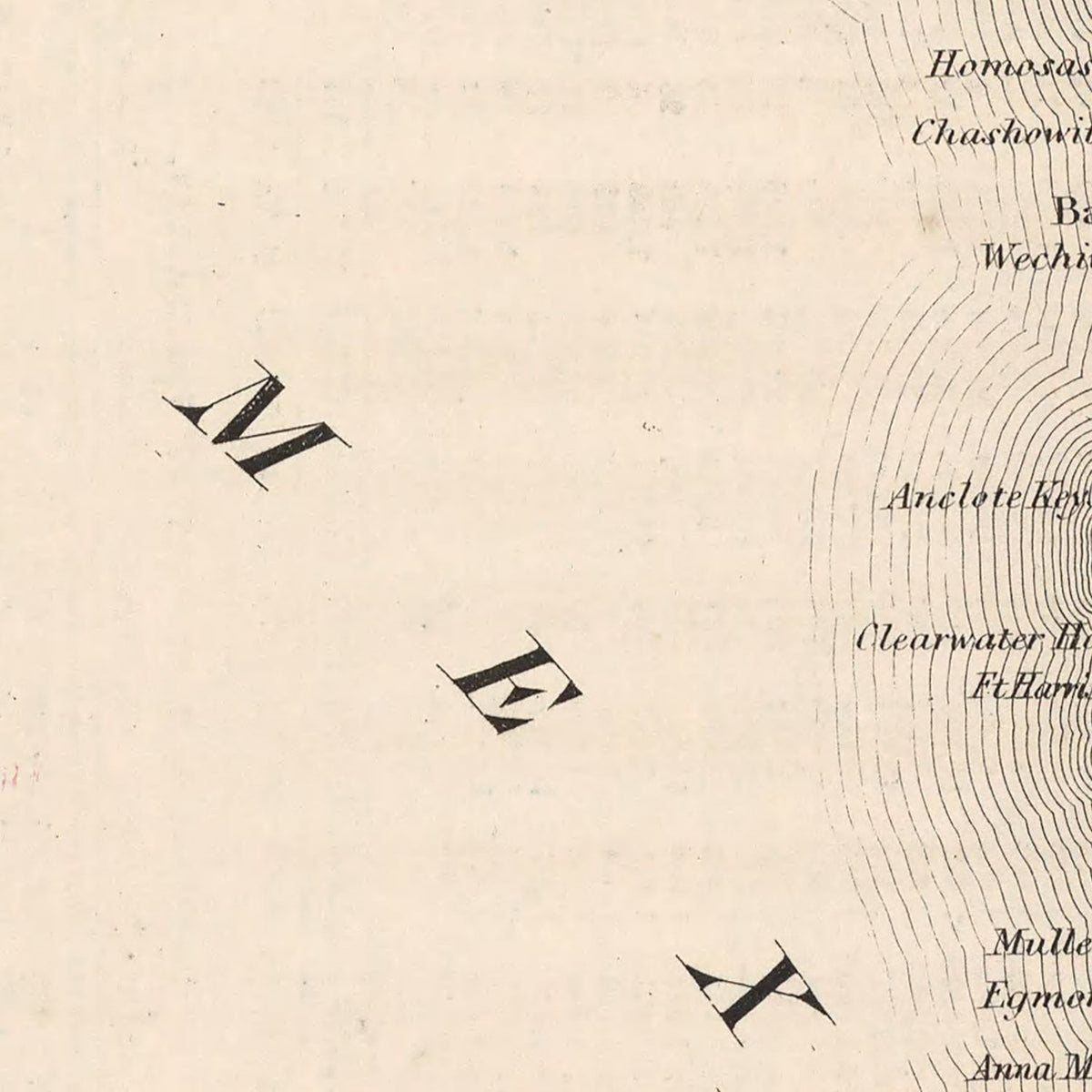 Restored historic details from the 1861 state map of Florida, Florida