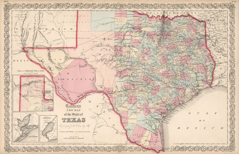 Size comparison using Vintage Map of Texas 1861