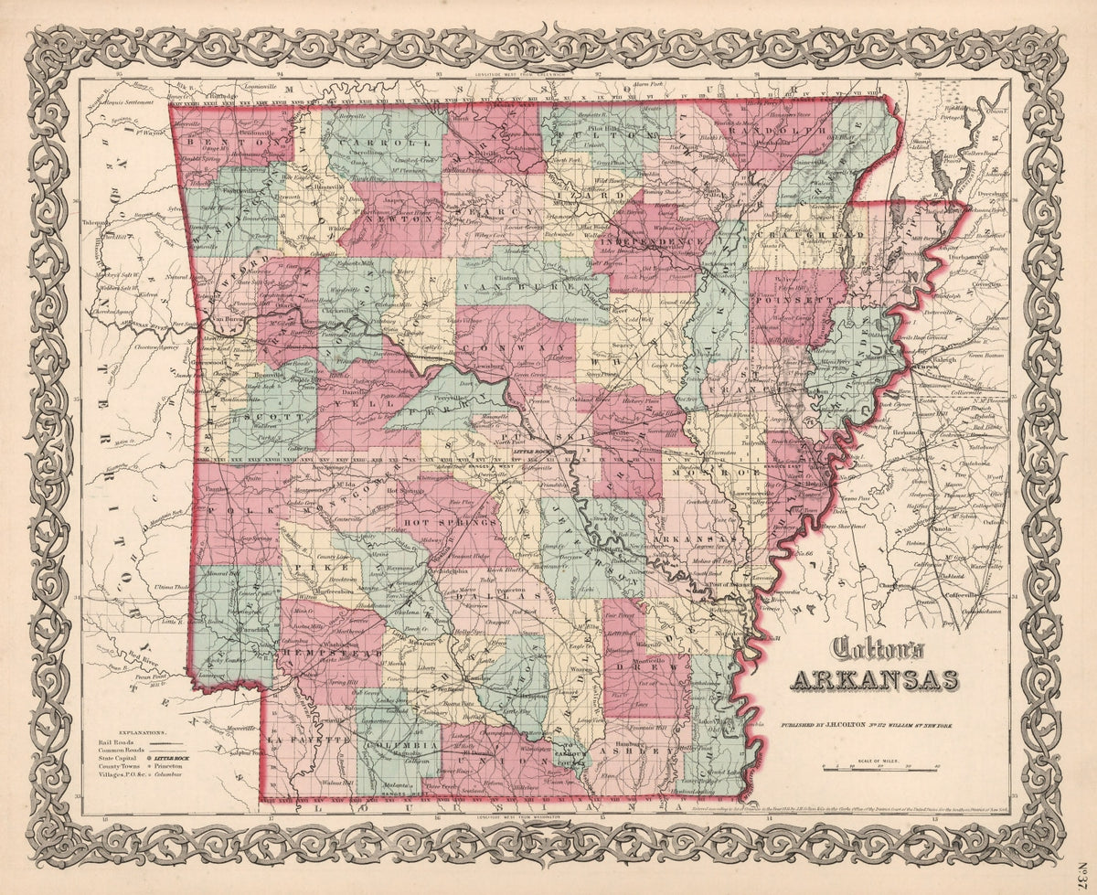 Preview of Vintage Map of Arkansas 1861