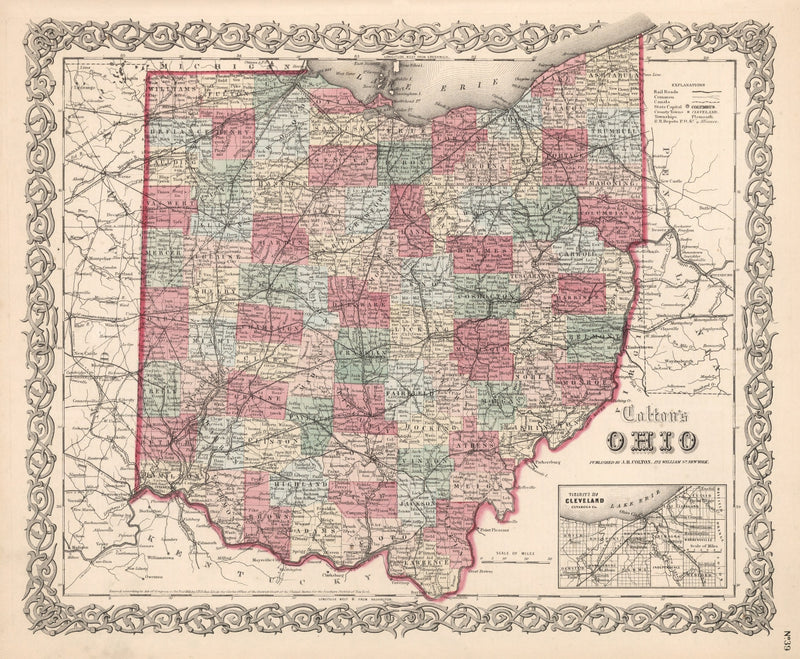 Size comparison using Vintage Map of Ohio 1861