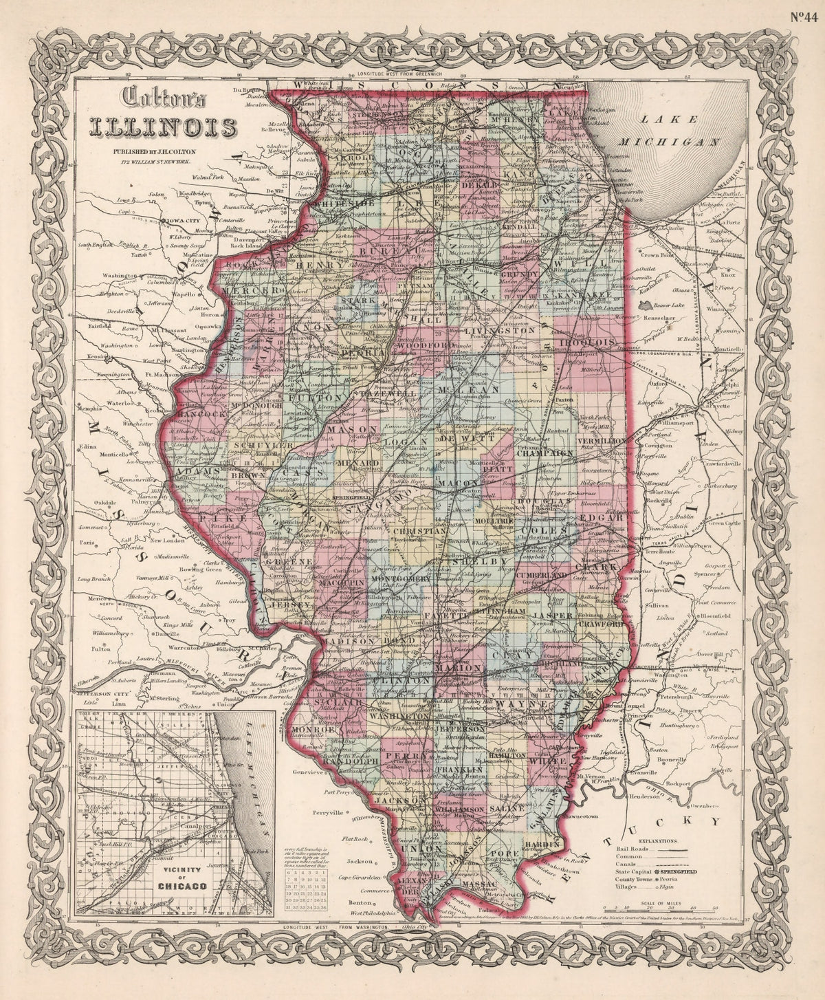 Preview of Vintage Map of Illinois 1861