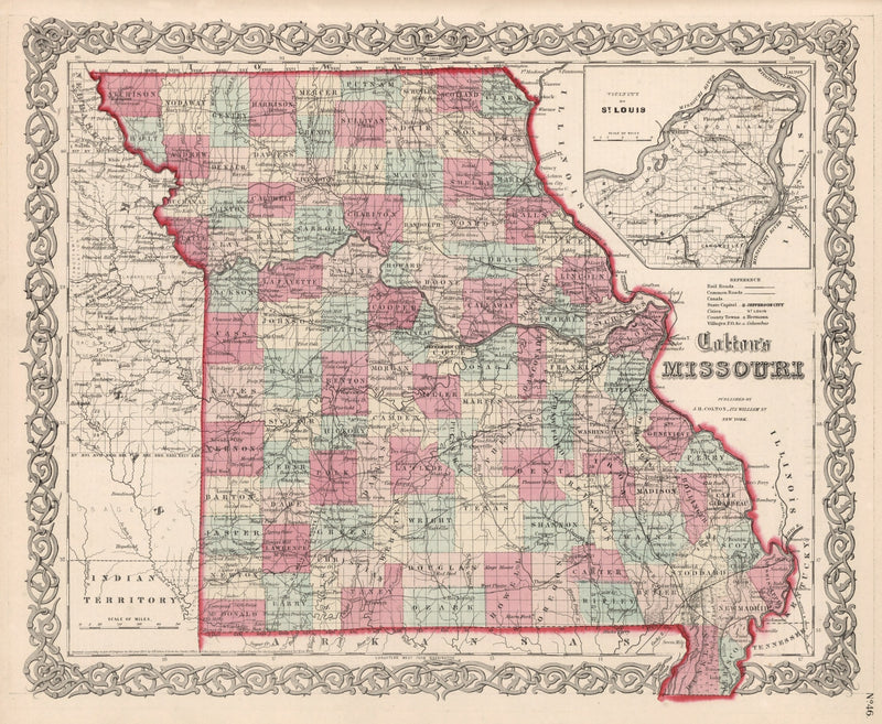 Size comparison using Vintage Map of Missouri 1861