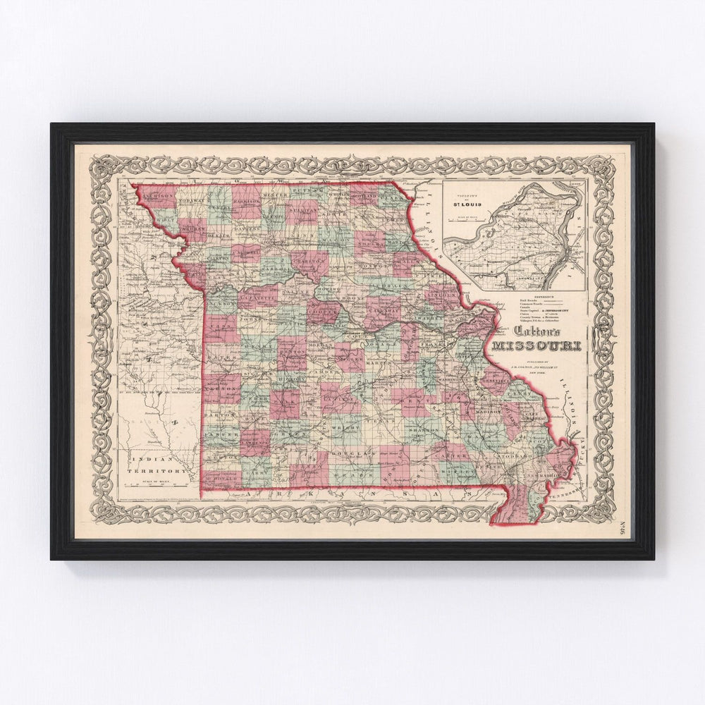 Missouri Vintage Map 1861